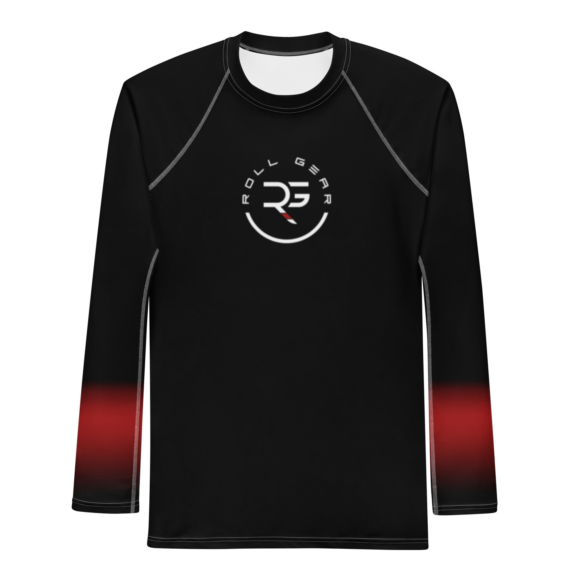Roll Gear Black Fade Long Sleeve Rash Guard - Black, Men's, front view.