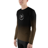 Roll Gear Brown Fade Long Sleeve Rash Guard - Brown/Black, Men's, left side view.