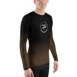 Roll Gear Brown Fade Long Sleeve Rash Guard - Brown/Black, Men's, right side view.