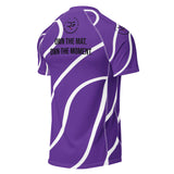 Roll Gear Purple Swirl Short Sleeve Rash Guard - Purple/White, Adult Unisex, back view.