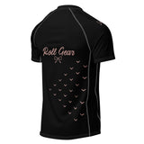 Roll Gear Bows Short Sleeve Rash Guard - Black, Women's, back view.