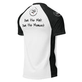 Roll Gear Tap Hype Unisex Short Sleeve Rash Guard – Orange & White, back view, all-over print.