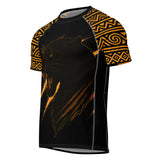 Roll Gear Jaguar – Short Sleeve Rash Guard, front view, all-over print.
