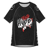 Roll Gear Tap Hype Short Sleeve Rash Guard – Black – Men’s, second front view, all-over print.