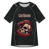 Roll Gear Cold Blooded Rash Guard – Black Venom Athlete Edition – Short Sleeve, second front view, all-over print.