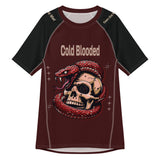 Roll Gear Cold Blooded Rash Guard – Maroon Venom Athlete Edition – Short Sleeve, second front view, all-over print.