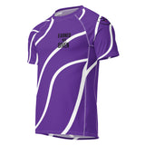 Roll Gear Purple Swirl Short Sleeve Rash Guard - Purple/White, Adult Unisex, front view.