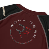 Roll Gear Cold Blooded Rash Guard – Maroon Venom Athlete Edition – Short Sleeve, fabric detail view.