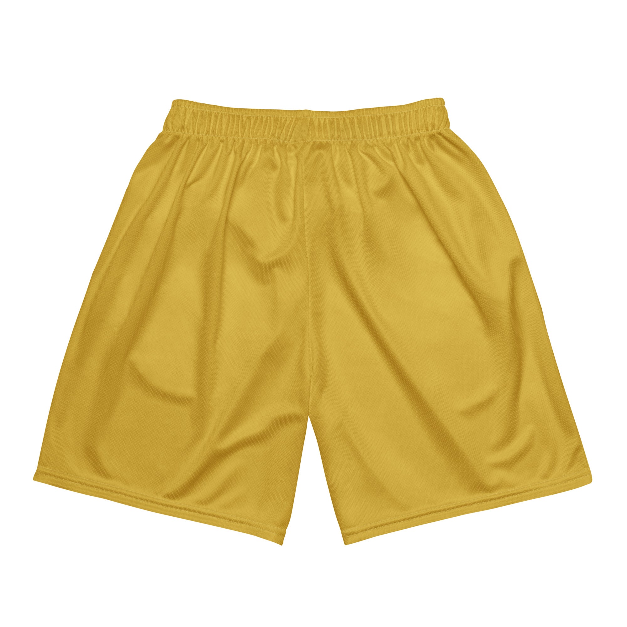 Roll Gear Centerville Wrestling Mesh Training Shorts - Gold, back view.