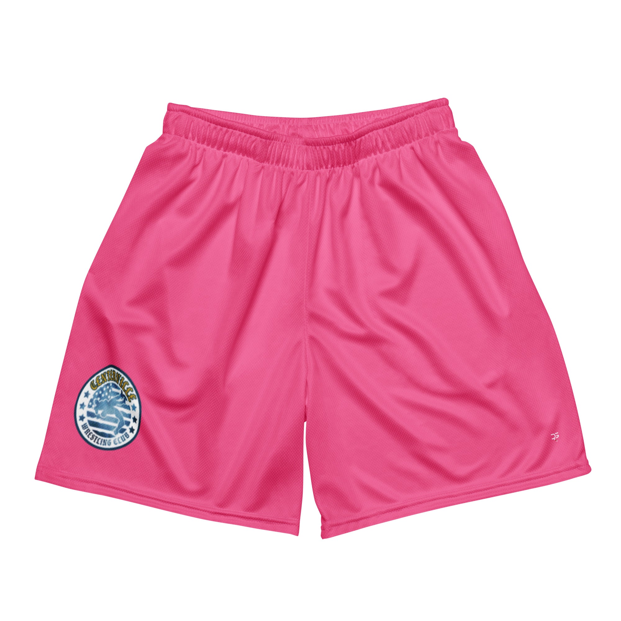 Roll Gear Centerville Wrestling Mesh Training Shorts - Pink, front view.