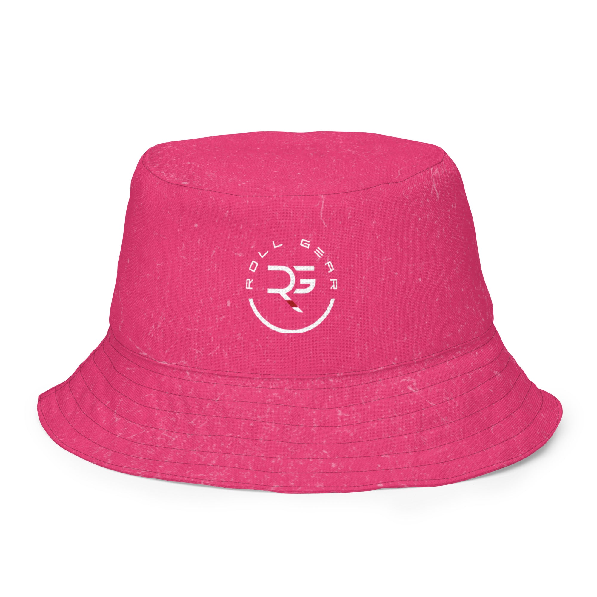 Roll Gear Reversible Bucket Hat - Black & Pink, inside, front view.