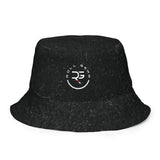 Roll Gear Reversible Bucket Hat - Black & Pink, outside, front view.