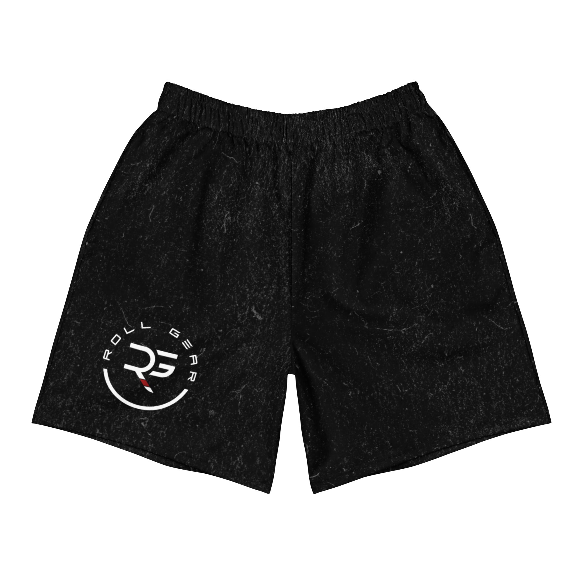 Roll Gear Performance Shorts - Black Mineral Edition, front view.