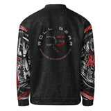 Roll Gear Evolve or Repeat Bomber Jacket - Black, back view.