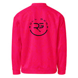Roll Gear Signature Bomber Jacket - Pink Edition, back view.
