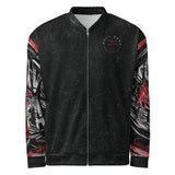 Roll Gear Evolve or Repeat Bomber Jacket - Black, front view.
