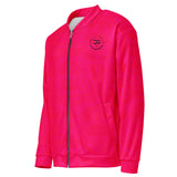 Roll Gear Signature Bomber Jacket - Pink Edition, left-front view.