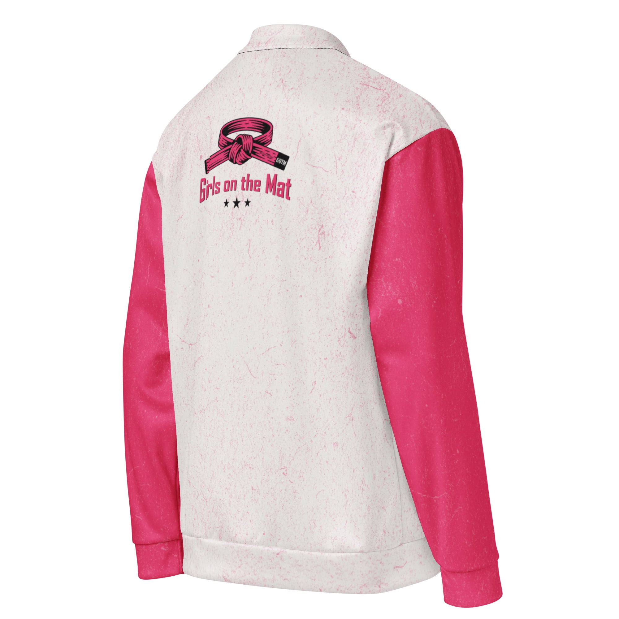 Roll Gear Girls on the Mat Bomber Jacket, right-back view.