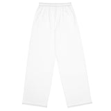 Roll Gear Wide-Leg Training Pants - White Edition, back view.