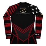 Roll Gear Women's Marines Dress Blues Long Sleeve Rash Guard, back view.