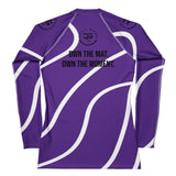 Roll Gear Purple Swirl Rash Guard - Purple/White, Women's, back view.