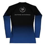 Roll Gear Blue Fade Long Sleeve Rash Guard - Blue/Black, Women's, back view.