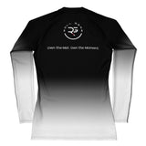 Roll Gear White Fade Long Sleeve Rash Guard - White/Black, Women's, back view.