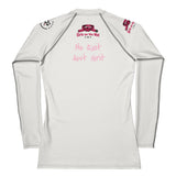 Roll Gear Tap Hype Girls on the Mat Rash Guard - Light Pink & White, Women's Long Sleeve, back view.