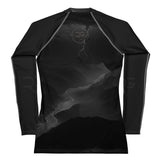 Women's Phantom Fear No Evil Halloween long sleeve rash guard, back view