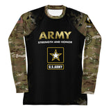 Black long-sleeve shirt with U.S. Army graphics and text on a white background
