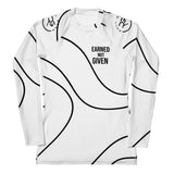 Roll Gear White Swirl Rash Guard - White/Black, Women's, front view.