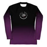 Roll Gear Purple Fade Long Sleeve Rash Guard - Purple/Black, Women's, front view.