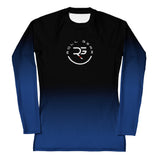 Roll Gear Blue Fade Long Sleeve Rash Guard - Blue/Black, Women's, front view.