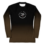 Roll Gear Brown Fade Long Sleeve Rash Guard - Brown/Black, Women's, front view.