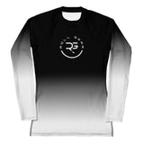 Roll Gear White Fade Long Sleeve Rash Guard - White/Black, Women's, front view.