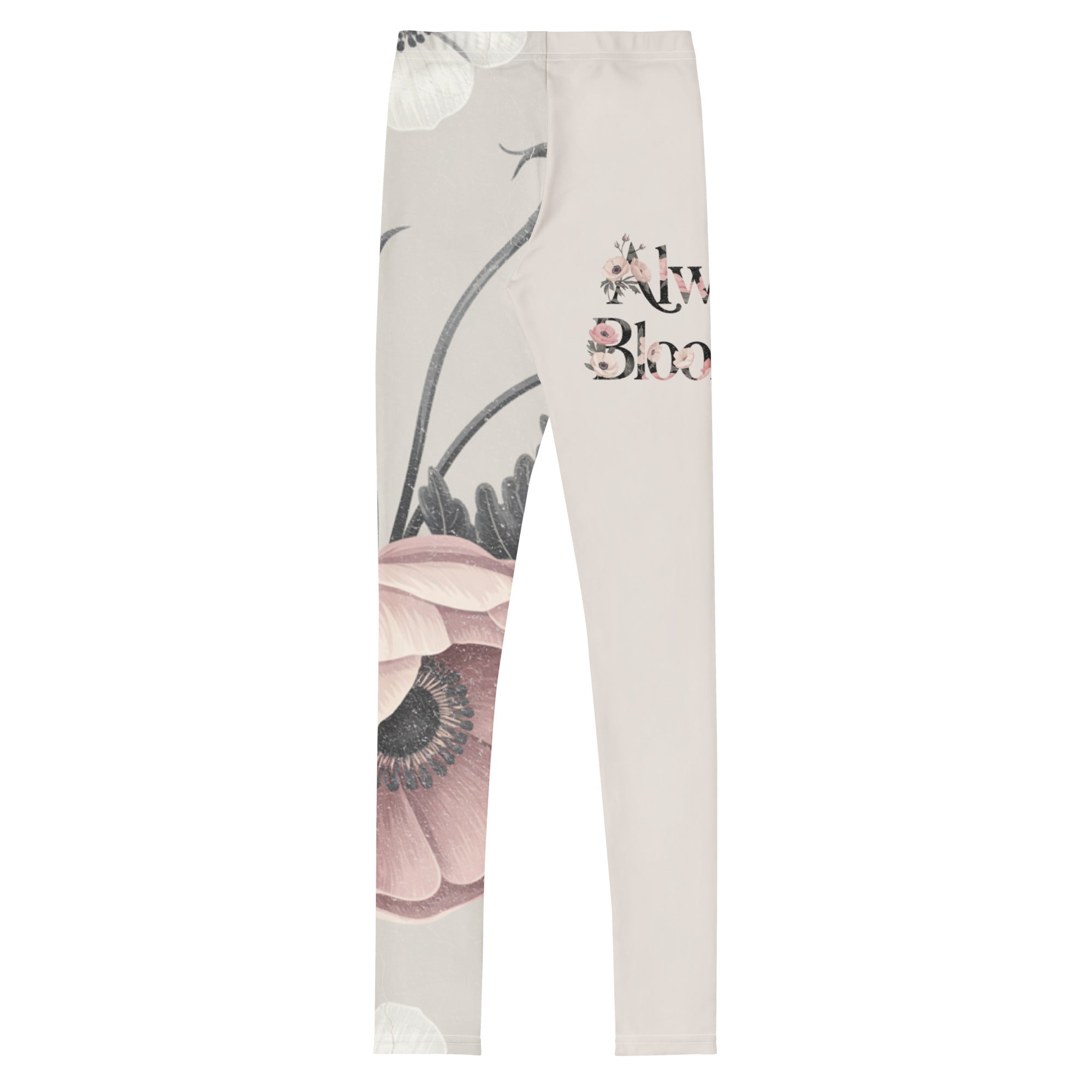 Roll Gear Signature Always Blooming Spats – Vintage Rose (Athlete Edition, Youth Leggings), back view.
