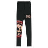 Roll Gear Cold Blooded Spats - Black Venom, Youth BJJ Compression Leggings, back view.