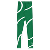 Roll Gear Green Swirl Spats - Green/White, Youth, back view.