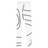 Roll Gear White Swirl Spats - White/Grey, Youth, back view.