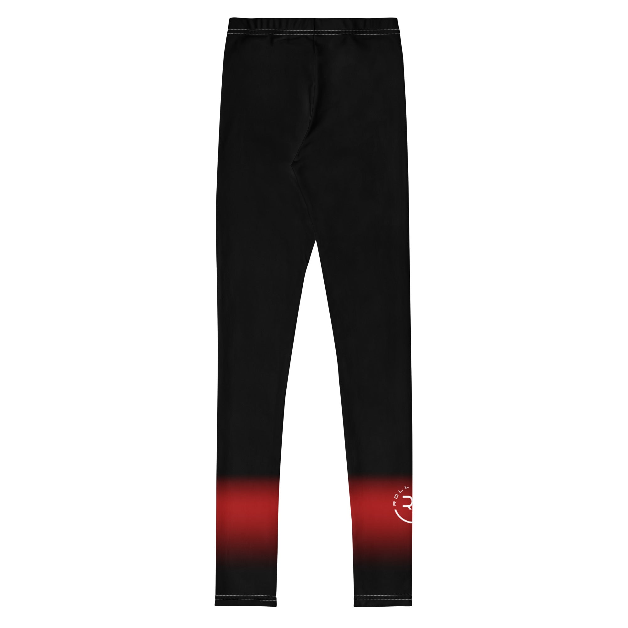 Roll Gear Black Fade Training Spats – Black/Grey – Youth, back view.
