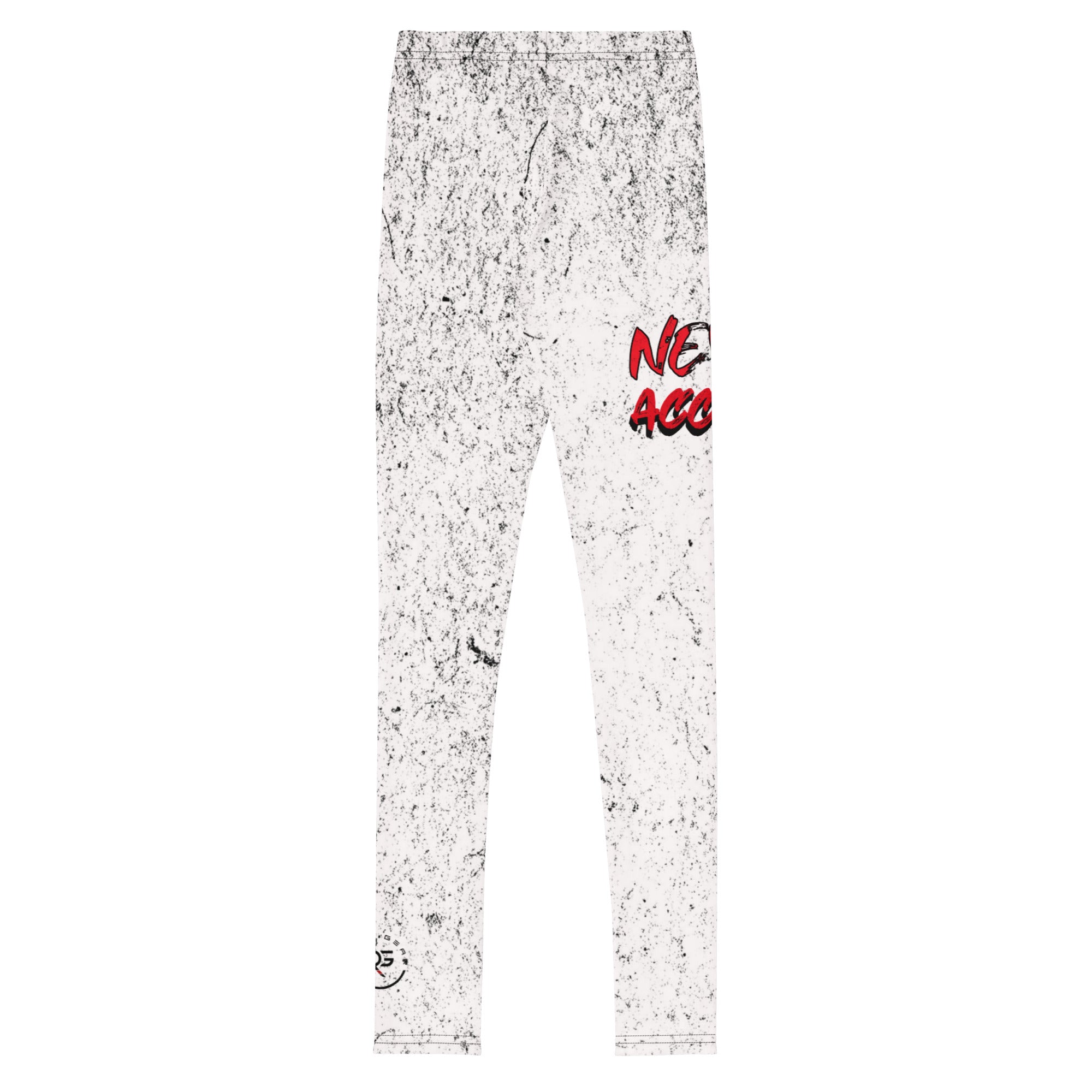 Roll Gear Never Accept Training Spats - White Splatter, Youth, back view.