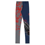 Roll Gear Shadow Dragon Warrior Spats – Dark Navy & Crimson – Youth, back view.