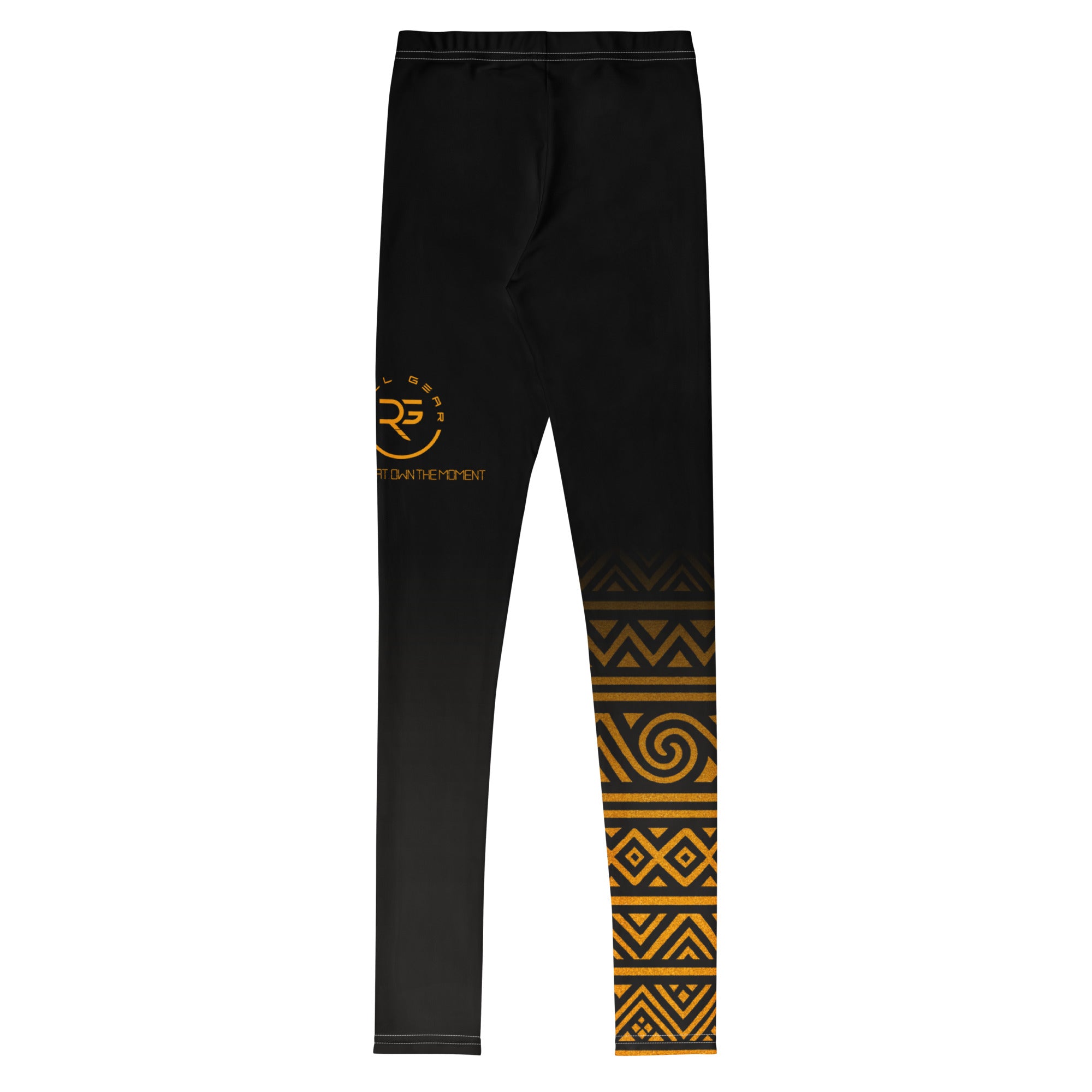 Roll Gear Lion's Pride Spats – Black & Gold – Youth, back view.