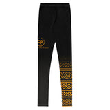 Roll Gear Lion's Pride Spats – Black & Gold – Youth, back view.