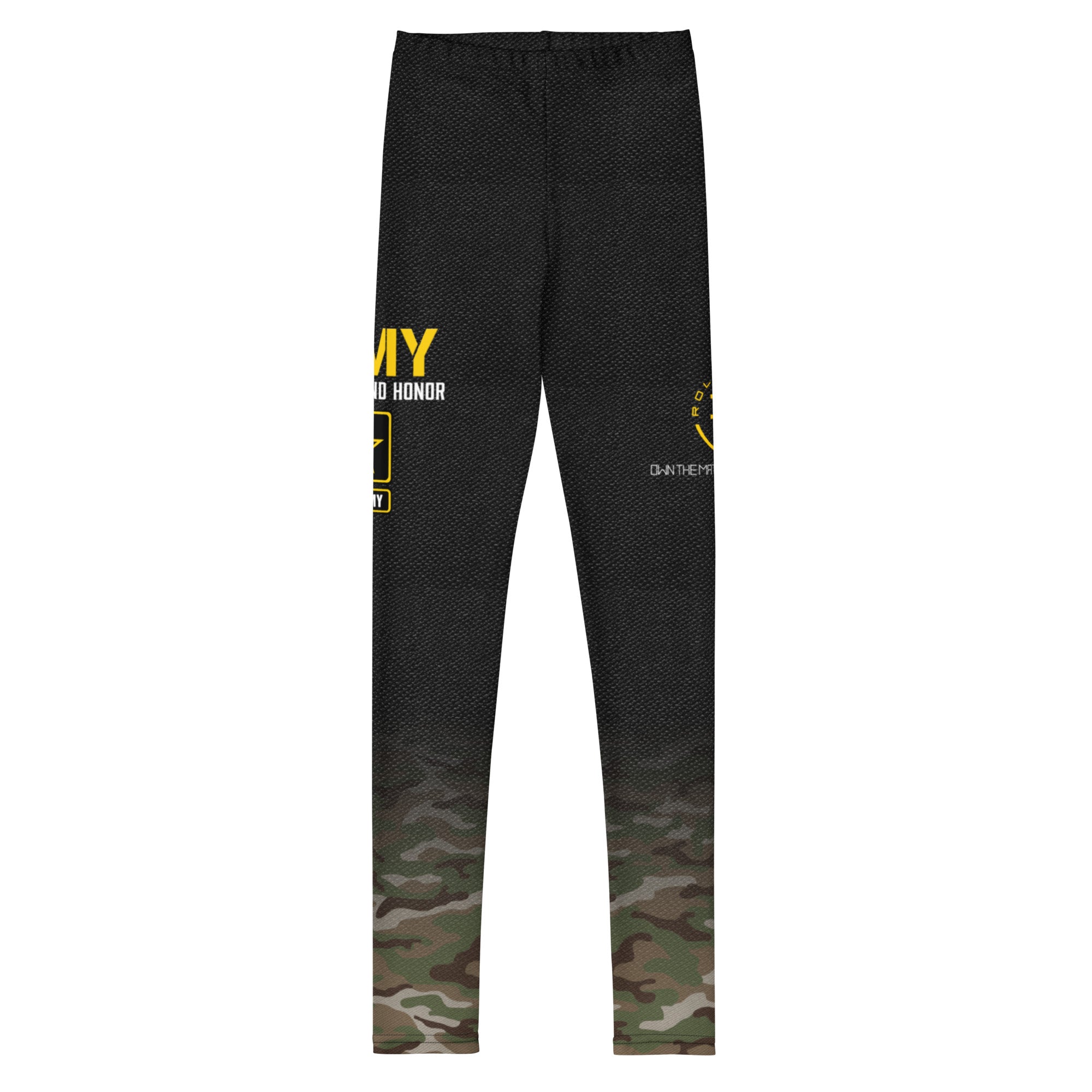 Roll Gear Youth Army Classic Compression Spats, front view.