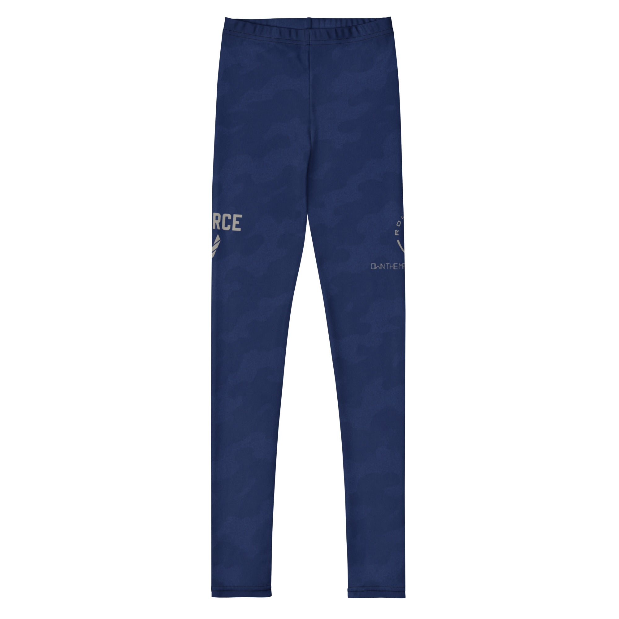 Roll Gear Youth Air Force Compression Spats - Navy, front view.