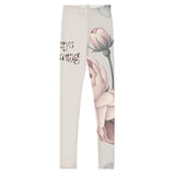 Roll Gear Signature Always Blooming Spats - Vintage Rose, Youth Leggings, front view.