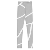 Roll Gear Grey Swirl Spats - Grey/White, Youth, front view.