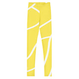Roll Gear Yellow Swirl Spats - Yellow/White, Youth, front view.