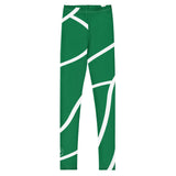 Roll Gear Green Swirl Spats - Green/White, Youth, front view.